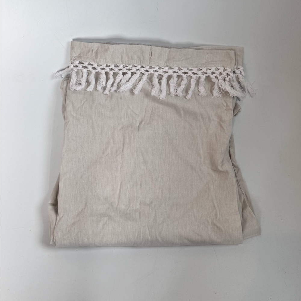Threshold Off-White Fringe Boho Shower Curtain